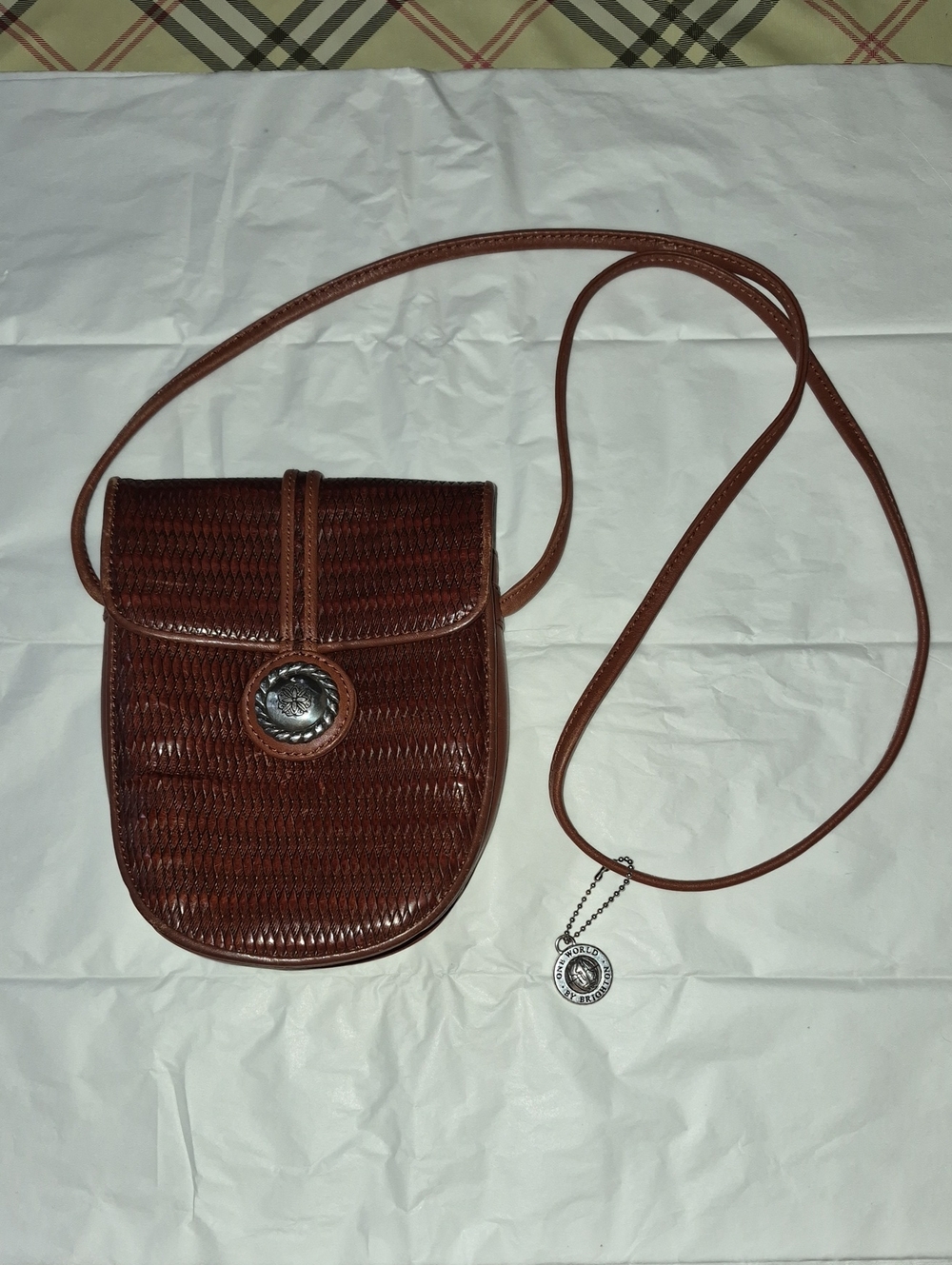 Brighton One World Vintage Crossbody Brown Leather Bag Small.